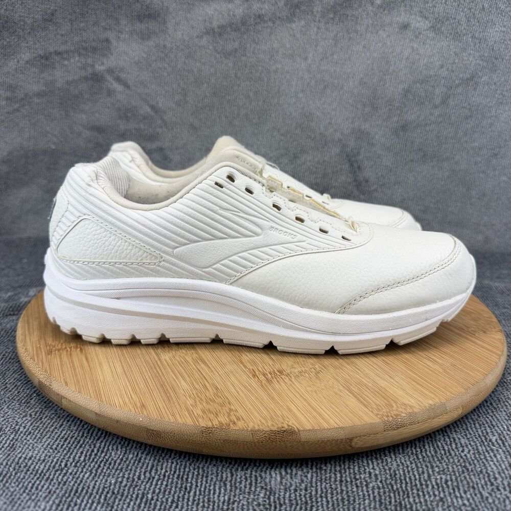 Brooks Addiction Walker 2 Shoes Mens Size 8.5 B White Leather 1103181B142